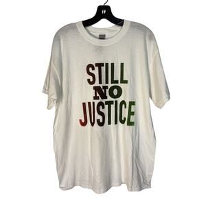 Still No Justice Graphic Tee NWT Guys T-Shirt Size Medium White